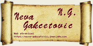 Neva Gakčetović vizit kartica